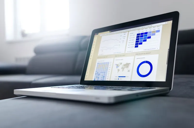 ERP Dashboard Analytics with Graphs and Charts showing real-time data insights and performance metrics